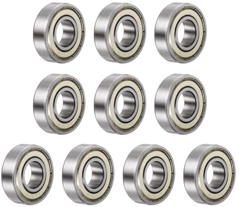 QUARKZMAN 10 Stück 6001-ZZ Kugellager Rillenkugellager Bearing Chromstahl Z2 Doppelt Metallgeschütztes Lager Skateboard Kugellager Kugellager Set 12mm x 28mm x 8mm Silber