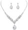 Clatal Mariée mariage collier boucles d'oreilles ensemble cristal fleur collier bijoux de mariée femme fille accessoires
