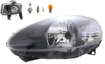 Johns, Scheinwerfer Halogen Front Haupt passend für Fiat Punto 199 10/05-06/08 H4 Links + Nebelscheinwerfer + Leuchtmittel