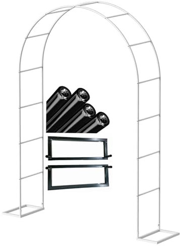 Torbogen Für Den Innen- Und Außenbereich Zum Pflanzenklettern, Rosenbogen Mit Sockel, Terrassendekoration Im Freien, Laubengang Für Hochzeitszeremonien Und Partys(Color:White,Size:140*230cm/55.1*90.5i