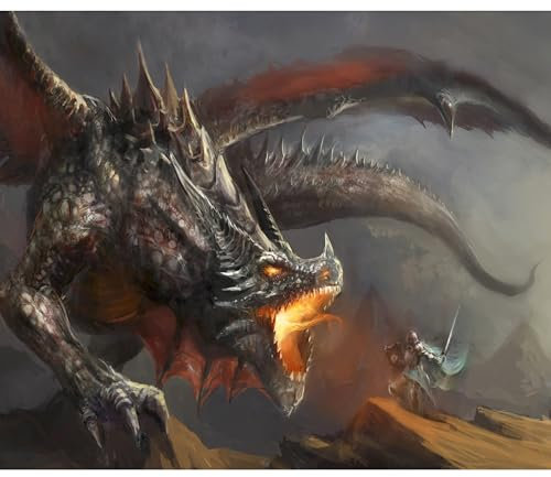 decomonkey - Papier Peint Panoramique Animaux 300x210 cm - Décoration murale moderne – Tapisserie décorative pour chambre salon - Dragons fantastiques