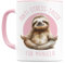 Anti Stress Tasse personalisiert Faultier Kaffeebecher mit Spruch Kaffeetasse mit Namen Geschenk für Kollegin fürs Büro Keramiktasse 330ml