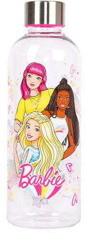 fringoo Barbie Bouteille en plastique sans BPA – Bouteille d'eau d'école pour filles 100 % étanche et durable de 850 ml