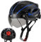 Favoto Casque de Vélo avec Visière Lumineuse - Casque Cyclisme Léger Respirante pour Adultes Hommes Femmes Technologie EPS Inmould Doublure Amovible L 59-61cm Réglable Noir Bleu