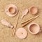 Qurygin 8 Wooden Sensory Bin Toys - Wooden Bin Toy, Wooden Kitchen Toy, Sensory Bin Tools Toys, Set Of 8 Wooden Scoops And Wooden Tongs For Children Kids Aged 3 And Up