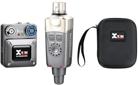 Xvive U4 Wireless In Ear Monitor, Sistema inalámbrico Profesional Bluetooth para monitorización & CU4 Estuche de Viaje para el Sistema inalámbrico de monitoraje U4
