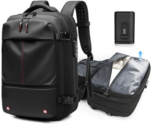 Kuvictewl Airback Vacpack Vakuum-Rucksack, Schwarz, 60L, Für Reisen