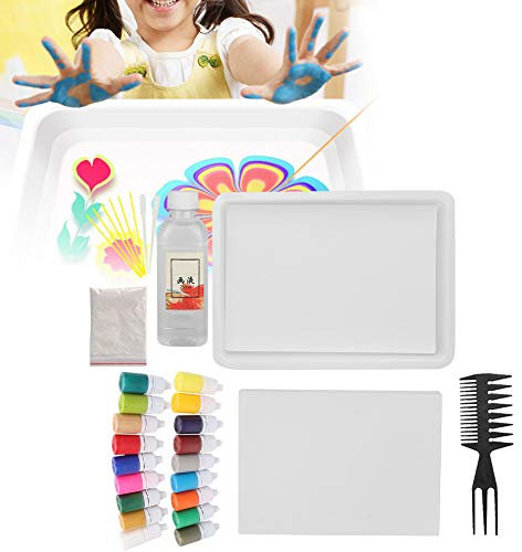 Dekaim Papier-Marmorier-Wassermarmorierung, Mineralpigmente, für Ebru Art, A4, 18 Farben, 6 ml, PVC-Flasche, Kinder-Papier-Marmorierwerkzeug