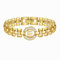 Rajputana Initialen-Armband - 14 Karat Vergoldetes Buchstaben-Armband für Frauen, Dickes Armreif aus Gold mit Alphabet-Charm-Kette, Initiale E