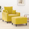 LAPOOH Sessel mit Hocker Gelb 60 cm Samt, Fernsehsessel, Kinosessel, Lesesessel, Tv Sessel, Ohrensessel, Armsessel, Seselstuhl Wohnzimmer - 3201103