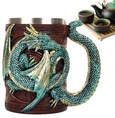 Jarra de cerveza de dragón gótico, jarra de cerveza medieval medieval medieval, jarra de cerveza gótica medieval, 568 ml, novedosa jarra de cerveza gótica, novedosa vajilla de acero inoxidable
