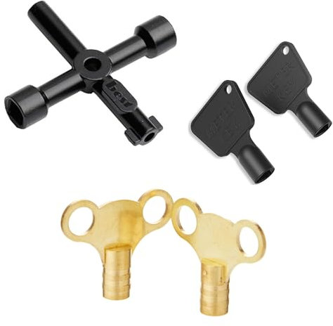 4-in-1 Heavy Duty Plastic Utility Key, Radiator Key, Gas Meter Box Key, Electric Box Key & Meter Cupboard Key for Meter Reading with 2-Radiator and 2-Meter Key