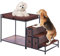 VEVOR Pet Bunk Bed with Stairs, Dog/Cat Window Perch with Storage, Multi-Level Bed Window Perch Dog Bedside Sleeper Couch, Pet Seat Platform for Medium Size Pet, Indoor Use (Dark Brown)