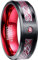 083BASE Herren Tungstenring mit Drachenmuster, 8mm Breite, Zirkonia-Einlage, in Blau, Schwarz und Rot erhältlich - Wolframkarbid Ring für Männer