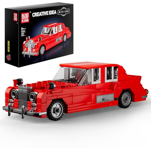 Mould King 10145 Technik Oldtimer Klemmbausteine RR Vintage Auto Oldtimer Modellauto Bausteine Erwachsene Sammlerauto Bausätze für Fans Erwachsene(433 Teile)