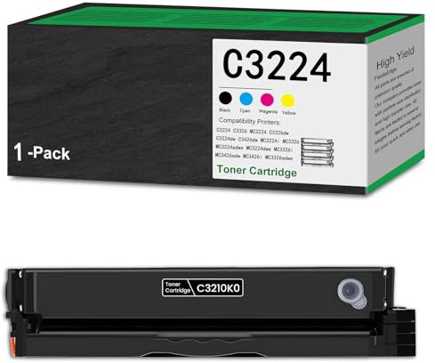 CMADJT C3224/MC3224 Tonerkartuschen-Set (4er-Pack, BK/C/M/Y) C3210K0 C3210C0 C3210M0 C3210Y0 Kompatibel für Lexmark C3224 MC3426 MC3326 C3326 C3426 MC3224 Drucker (mit Chip),Y-1500 Pages