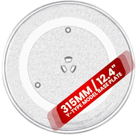 ORNACH® Microwave Plate | 315mm 12.5 Microwave Plate Replacement Microwave Ovens Turntable Glass Plates | Microwave Glass Plate with 3 Fixers Strong Durable Scratch-Resistant (315mm 12.5)