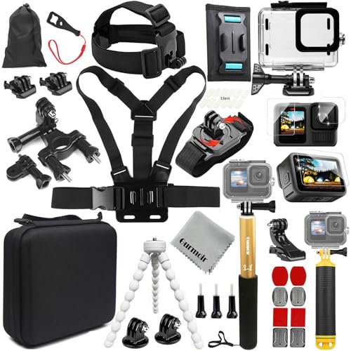Gurmoir Fotocamera azione Kit accessorio per Gopro 13 12 11 10 9, Fotocamera azione kit compatibile con Gopro Hero 13 12 11 10 9 (DT16)