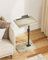 HEYZOEY Mesa auxiliar, en forma de C, altura regulable, mesa de café giratoria 360°, pequeña, 40 x 30 x (45-81) cm, mesa de café de madera para ordenador portátil para dormitorio, salón, oficina (gris