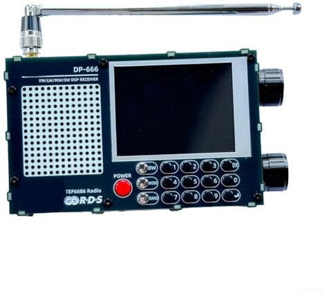 Radio Portátil De Onda Corta, DP-666-TEF6686 Radio De Banda Completa, Receptor RDS FM AM De Onda Corta Visualización Táctil De 2.8 Pulgadas, Radio De Viaje Portátil De Alta Sensibilidad(Black)