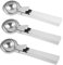 3 porzionatori per gelato 19 x 5,5 x 3 cm, in acciaio inox, con grilletto, cucchiaio per ghiaccio, design durevole, ideale per gelato, pasta per biscotti, frullati, argento
