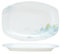 Plato cuadrado de porcelana de hueso estilo chino, plato de pescado al vapor de color bajo vidriado, plato Douyu de 12 pulgadas, 2 piezas