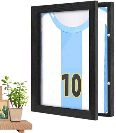 Hemdrahmen - Fußball -Shirt -Rahmen Display | Frames Für Fußballhemden Framing Kit Für Standard Sport Rugby Band T-Shirts Für Erwachsene, Black Mount | Schlosssport Shadow Box