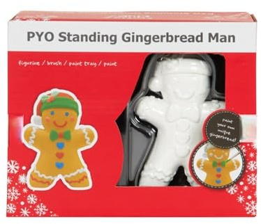 New Paint Your Own Standing Gingerbread Man, Keep Yourself Busy Creatively, Comes with A Brush, Paint Tray, and Vibrant Paints, Exciting to Decorate, Sparking Creativity for Hours.