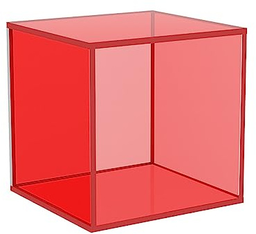 DIMEIYAN Acryl-Wandregal, schwebendes Acryl-Würfelregal, hängendes Wandregal zur Aufbewahrung von Fotos, Spielzeug, Büchern und Dekoration(Red)