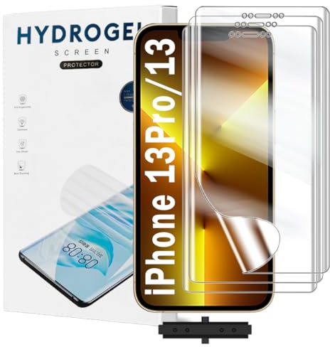 Yxiuumo 3 Pack Hydrogel Film for iPhone 13 Pro,Transparent Hydrogel Protective Film Screen Protector Soft,HD Clear,Anti-Bubble,Self-Healing Easy Installation[Not Glass]