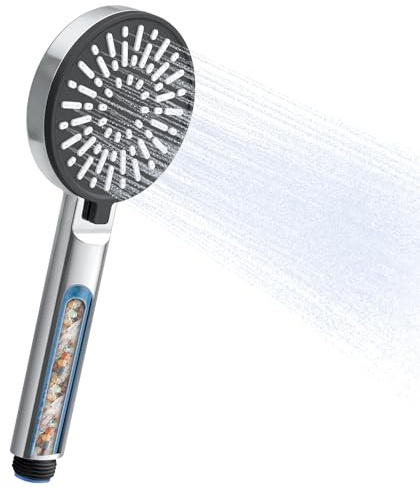OFFO Filter Shower Head, 3 Spray Modes Handheld Shower Head with Replaceable Cartridge for Water Purification, Chrome
