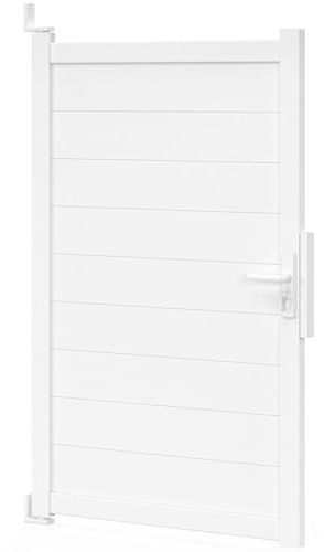 IDMarket - 100x160 cm porta a battente in alluminio bianco