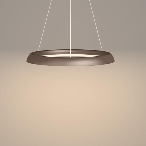 Mai & Mai Pendelleuchte Esstisch mit Fernbedienung & Wandschalter | 60cm LED Moderne Hängelampe, stufenlos dimmbar 3000K–6000K, höhenverstellbare Design 30W Esstischlampe, Kaffee, Luvina04