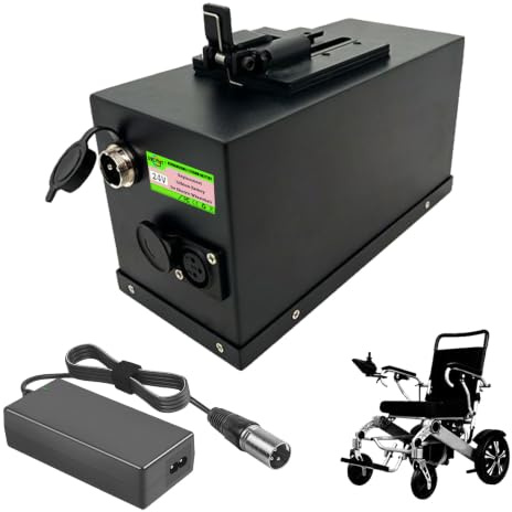 SSCYHT Batería de Litio 24V Batería para Silla de Ruedas eléctrica con BMS Baterías Recargables Baterías para Scooters Movilidad con Cargador, Hebilla Fija y Puerto Macho GX20,24v20ah