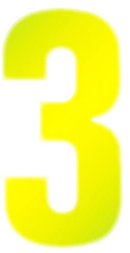 Merriway BH05617 (2 Pcs) Yellow High Visibility Reflective Plastic Stick-On Wheelie Bin Post Box Crate Dust Bin Number 150 mm (6 Inch) Number 3 - Pack of 2 Pieces