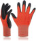 DEX FIT Premium Nylon Nitril Arbeitshandschuhe FN320; 3D-Komfort, Dehnbare Passform, Griff, Dünne, Leichte Arbeitshandschuhe, Langlebig, Atmungsaktiv, Kühl, Waschbar; Rot M (8) 3 Paare
