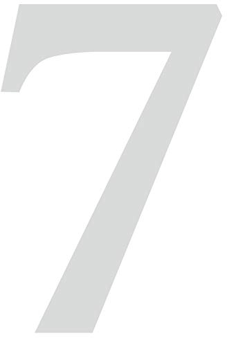 Zahlen-Aufkleber Nr. 7 in silber I Höhe 5 cm I selbstklebende Haus-Nummer, Ziffer zum Aufkleben für Außen, Briefkasten, Tür I wetterfest I kfz_478_7