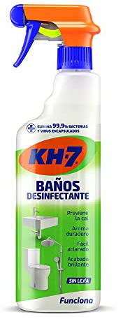 KH-7 Limpiador Baños Desinfectante, Previene la cal, el moho, y elimina 99,9% bacterias, virus encapsulados y hongos, Sin lejía - Pulverizador 750ml
