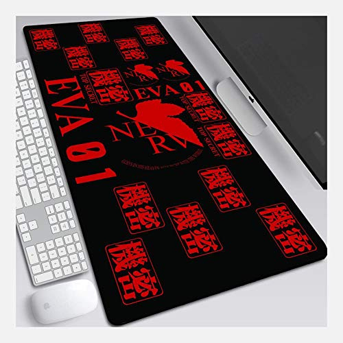 IGIRC Mauspad Evangelion 900X400mm Mauspad, Perfekte Präzision und Geschwindigkeit Gaming-Mauspad mit 3 mm starker Unterseite, für Notebooks, PC, L