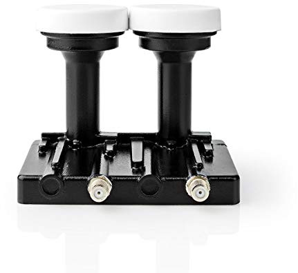 Nedis LNB - Twin Monoblock 4,3° - 2X F-Stecker - 0.85 dB - 52-66 dB - ABS/Metall - Schwarz