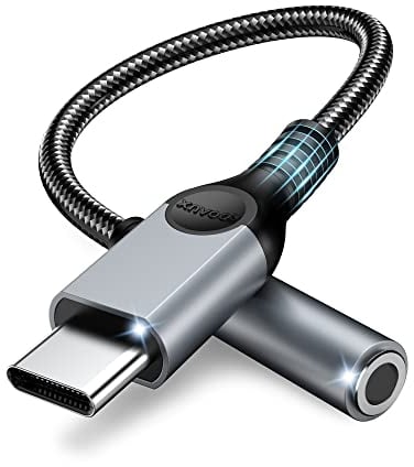 ZOOAUX USB Type C to 3.5mm Headphone Jack Adapter Audio USB C to Aux Cable for Pixel 4 3 2 XL, Samsung Galaxy S22 S21 S20+ Note 20 S10 S9+ and More Encore Grey
