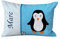 Glückspilz Namenskissen Babykissen I Pinguin I mit Namen personalisiert I Geschenk zu Geburt, Taufe oder Geburtstag I Türkis (25 x 35 cm)