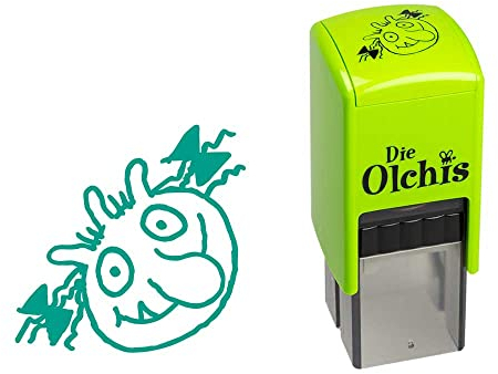 Trodat Olchi Mädchen Stempel für Kinder, Stempelset zum spielerischen Händewaschen – 1 Motiv, Sprachneutral, Selbstfärbend, dermatologisch getestet, 20 x 20 mm, Abdruck Grün, inklusive Stempelpass