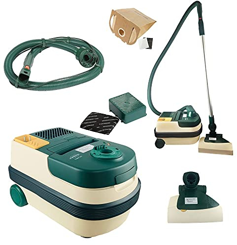 JaTop Original Vorwerk Tiger 251 Staubsauger komplett inkl. Schlauch, Saugrohr und Teppichbürste EB 350, Beige Grün, Generalüberholt 2 Jahren Garantie