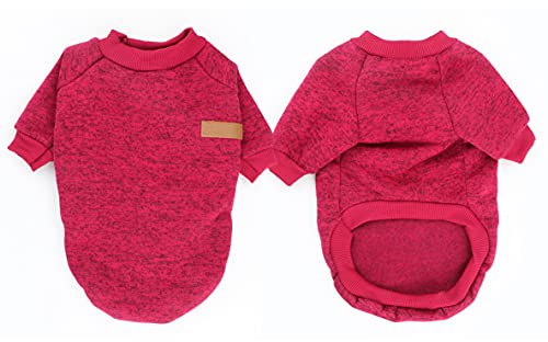 Mosucoirl Haustier Katze Hundepullover, Winterhundepullover Katzenkleidung Bequeme Fleece-Haustiermantel-Kostüm Warme Pullover Bekleidung für Welpen Kleiner Mittlerer Hund