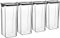 Argon Tableware Food Storage Containers - 1.8L - Black - Pack of 4 - Clear Airtight Reusable Stackable Freezer Storage Meal Prep Container Lunch Tupperware Box with Clip-Lock Lid