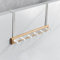 Bamboo Coat Hooks Hanger, Space Aluminum Over The Door Towel Rack, 6 Hooks Over The Door Hook Hanger Organizer for Coat, Towel, Bag, Robe,White