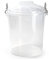CABLEPELADO Cubo de Basura con tapa, Cubo basura Industrial, Cubo basura Plástico con asas metálicas, Contenedor residuos, 40 cm alto x 33 cm Diámetro superior, Capacidad 21 Litros, Transparente