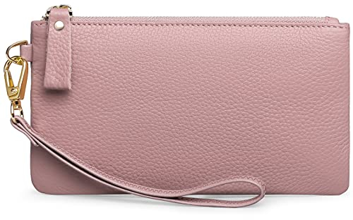 SENDEFN Pochette Femme, Portefeuille Pochette Femme en Cuir avec Blocage RFID, Sac a Main et Clutches Femme avec Bracelet et Poche Zippée pour la Monnaie