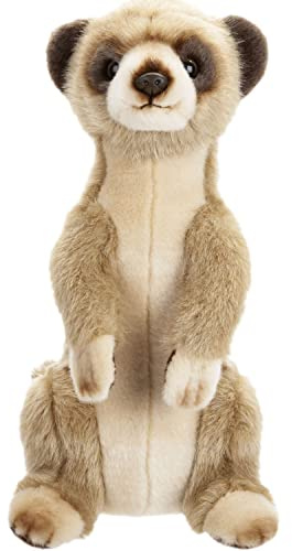 VFM - Desert Meerkat 30cm Plush Soft Toy - Super Fluffy Luxury Lifelike Beige & Brown Mongoose Stuffed African Animal Teddy - Natural World Collection